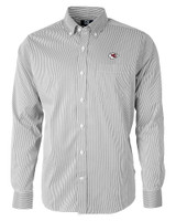 Kansas City Chiefs Cutter & Buck Versatech Pinstripe Stretch Mens Long Sleeve Dress Shirt Black Mannequin
