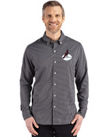 Arizona Cardinals Historic Cutter & Buck Skyline Epic Confidence Recycled Gingham Mens Big & Tall Long Sleeve Dress Shirt Black/Elemental Grey Front
