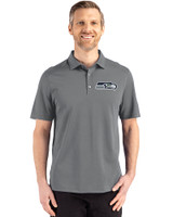 Seattle Seahawks Cutter & Buck Advantage Refresh Epic Confidence Recycled Mens Tri-Blend Pique Polo Elemental Grey Front