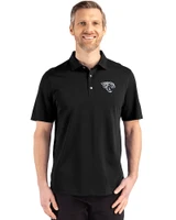 Jacksonville Jaguars Mono Cutter & Buck Advantage Refresh Epic Confidence Recycled Mens Tri-Blend Pique Polo Black Front
