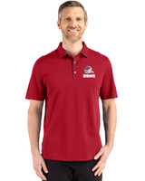 Cleveland Browns Americana Cutter & Buck Advantage Refresh Recycled Cotton-Blend Pique Mens Polo Cardinal Red Front