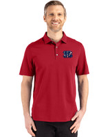 Cincinnati Bengals Americana Cutter & Buck Advantage Refresh Epic Confidence Recycled Mens Tri-Blend Pique Polo Cardinal Red Front