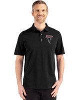 Atlanta Falcons Historic - Cutter & Buck Advantage Refresh Epic Confidence Recycled Mens Tri-Blend Pique Polo Black Front