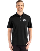 Kansas City Chiefs Mono Cutter & Buck Advantage Refresh Epic Confidence Recycled Mens Tri-Blend Pique Polo Black Front