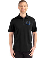 Indianapolis Colts Cutter & Buck Advantage Refresh Epic Confidence Recycled Mens Tri-Blend Pique Polo Black Front