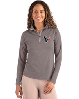 Houston Texans - Cutter & Buck Coastline Epic Comfort Recycled Women’s Quarter Zip Elemental Grey Front