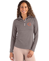 Chicago Bears Cutter & Buck Coastline Epic Comfort Recycled Women’s Quarter Zip Elemental Grey Front