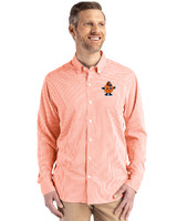 Syracuse Orange College Vault Cutter & Buck Skyline Recycled Gingham Mens Big & Tall Long Sleeve Button Down  Dress Shirt College Orange/White Front