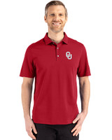 Oklahoma Sooners - Cutter & Buck Advantage Refresh Epic Confidence Recycled Mens Tri-Blend Pique Polo Cardinal Red Front