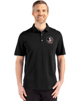 Florida State Seminoles Cutter & Buck Advantage Refresh Epic Confidence Recycled Mens Tri-Blend Pique Polo Black Front