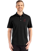 Alabama Crimson Tide Alumni Cutter & Buck Advantage Refresh Epic Confidence Recycled Mens Tri-Blend Pique Polo Black Front