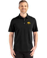 Iowa Hawkeyes Cutter & Buck Advantage Refresh Epic Confidence Recycled Mens Tri-Blend Pique Polo Black Front