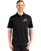 Utah Utes Cutter & Buck Advantage Refresh Epic Confidence Recycled Mens Tri-Blend Pique Polo Black Front