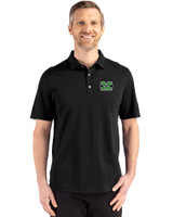 Marshall Thundering Herd Cutter & Buck Advantage Refresh Recycled Cotton-Blend Pique Mens Polo Black Front