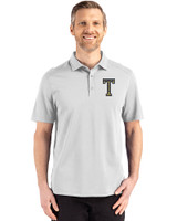 GA Tech Yellow Jackets College Vault Cutter & Buck Advantage Refresh Epic Confidence Recycled Mens Tri-Blend Pique Polo CONCRETE Front
