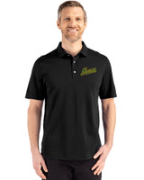 George Mason Patriots College Vault Cutter & Buck Advantage Refresh Epic Confidence Recycled Mens Tri-Blend Pique Polo Black Front