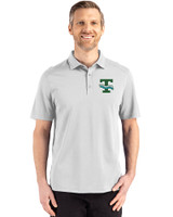 Tulane Green Wave College Vault Cutter & Buck Advantage Refresh Epic Confidence Recycled Mens Tri-Blend Pique Polo CONCRETE Front