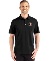 Florida State Seminoles College Vault Cutter & Buck Advantage Refresh Epic Confidence Recycled Mens Tri-Blend Pique Polo Black Front