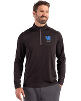 Kentucky Wildcats Alumni Cutter & Buck Coastline Epic Comfort Recycled Mens Quarter Zip Black Front