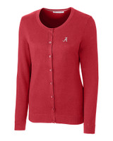 Alabama Crimson Tide Cutter & Buck Womens Lakemont Cardigan Sweater Cardinal Red Mannequin