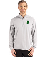 Charlotte 49ers Cutter & Buck Coastline Recycled Double Peached Mens Quarter Zip Pullover CONCRETE Front