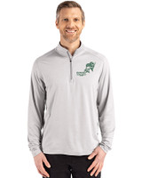 NDSU Bison Vintage Cutter & Buck Coastline Epic Comfort Recycled Mens Quarter Zip CONCRETE Front