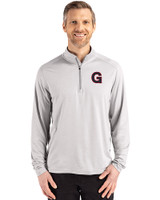Gonzaga Bulldogs College Vault Cutter & Buck Coastline Epic Comfort Recycled Mens Quarter Zip CONCRETE Front