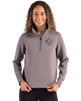 Penn State Nittany Lions College Vault Cutter & Buck Roam Epic Versatility Recycled Womens Quarter Zip Pullover Elemental Grey Front