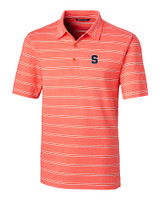 Syracuse Orange Cutter & Buck Forge Epic Confidence Recycled Heathered Stripe Stretch Mens Polo College Orange Mannequin