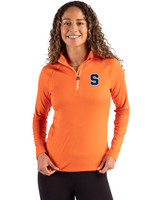 Syracuse Orange Cutter & Buck Coastline Epic Comfort Recycled Women’s Quarter Zip College Orange Front