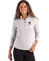 Penn State Nittany Lions Alumni Cutter & Buck Coastline Epic Comfort Recycled Women’s Quarter Zip CONCRETE Front