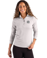Georgetown Hoyas Cutter & Buck Coastline Epic Comfort Recycled Women’s Quarter Zip CONCRETE Front