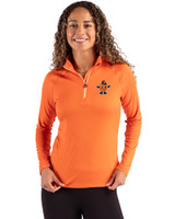 Syracuse Orange College Vault Cutter & Buck Coastline Epic Comfort Recycled Women’s Quarter Zip College Orange Front