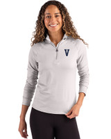 Villanova Wildcats College Vault Cutter & Buck Coastline Epic Comfort Recycled Women’s Quarter Zip CONCRETE Front