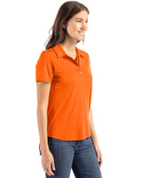 Miami Hurricanes Vintage Cutter & Buck Coastline Recycled Double Peached Womens Polo College Orange Side