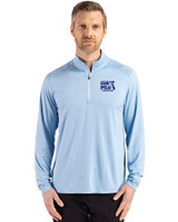 2026 PGA Women's Championship Cutter & Buck Coastline Epic Comfort Recycled Mens Quarter Zip Atlas Light Blue Front