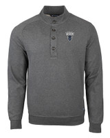 Howard Bison Cutter & Buck Saturday Cotton Blend Mens Mock Pullover Sweatshirt Charcoal Heather Mannequin