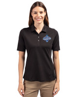 Los Angeles Dodgers 2025 World Series Champions Cutter & Buck Virtue Recycled Featherlight Pique Womens Polo Black Front