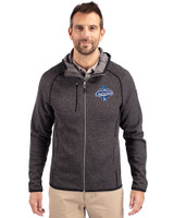 Los Angeles Dodgers 2025 World Series Champions Cutter & Buck Mainsail Full Zip Hooded Mens Jacket Charcoal Heather Front