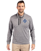 Los Angeles Dodgers 2025 World Series Champions Cutter & Buck Stealth Heathered Mens Quarter Zip Elemental Grey Front