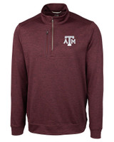 Texas A&M Aggies Cutter & Buck Stealth Heathered Mens Quarter Zip Bordeaux Mannequin