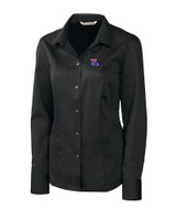 Louisiana Tech Bulldogs Cutter & Buck Epic Easy Care Nailshead Womens Long Sleeve Dress Shirt Black Mannequin