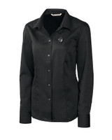 Seton Hall Pirates Cutter & Buck Epic Easy Care Nailshead Womens Long Sleeve Dress Shirt Black Mannequin