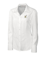 Navy Midshipmen Cutter & Buck Epic Easy Care Nailshead Womens Long Sleeve Dress Shirt White Mannequin