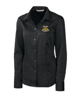 North Carolina A&T Aggies Cutter & Buck Epic Easy Care Nailshead Womens Long Sleeve Dress Shirt Black Mannequin