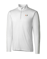 Miami Hurricanes Cutter & Buck Pennant Sport Half Zip White Mannequin