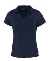 Fairleigh Dickinson Knights Cutter & Buck Daybreak Recycled Womens V-Neck Polo Navy Blue Mannequin