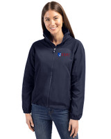 Fairleigh Dickinson Knights Cutter & Buck Charter Eco Recycled Womens Full-Zip Jacket Navy Blue Front