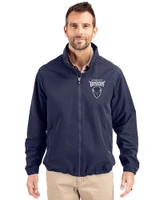 Howard Bison Cutter & Buck Charter Recycled Packable Mens Full Zip Jacket Navy Blue Front