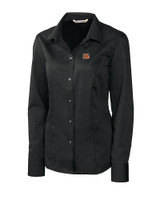 Cincinnati Bengals Cutter & Buck Epic Easy Care Nailshead Womens Long Sleeve Dress Shirt Black Mannequin